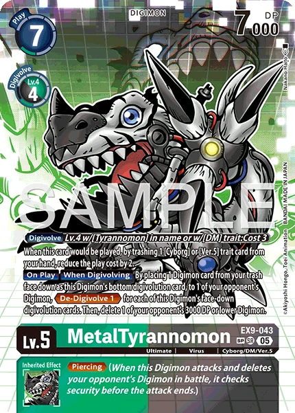 Digimon Card Game Sammelkarte EX9-043 MetalTyrannomon alternatives Artwork 2
