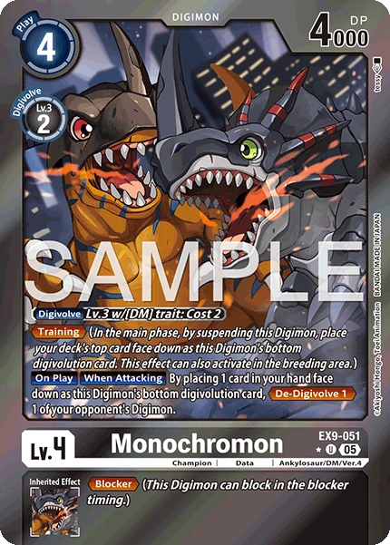 Digimon Card Game Sammelkarte EX9-051 Monochromon alternatives Artwork 1