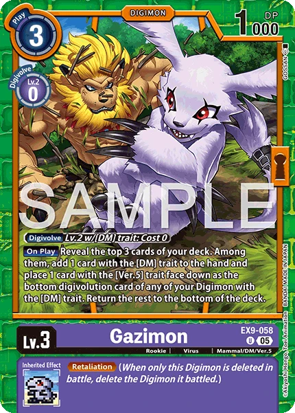 Digimon Card Game Sammelkarte EX9-058 Gazimon