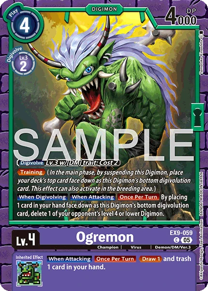 Digimon Card Game Sammelkarte EX9-059 Ogremon