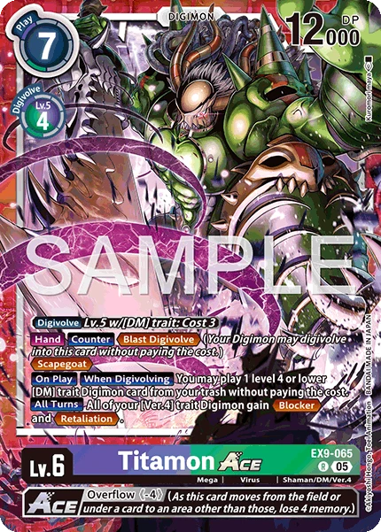 Digimon Card Game Sammelkarte EX9-065 Titamon ACE