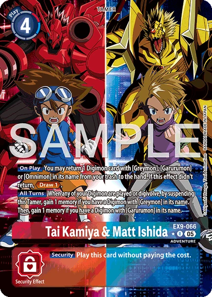 Digimon Card Game Sammelkarte EX9-066 Tai Kamiya & Matt Ishida alternatives Artwork 1