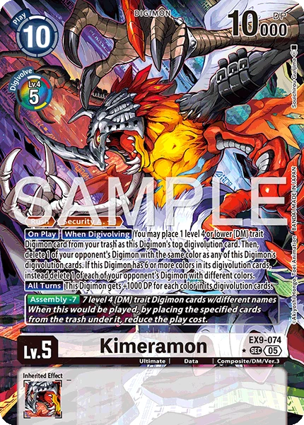 Digimon Card Game Sammelkarte EX9-074 Kimeramon alternatives Artwork 1