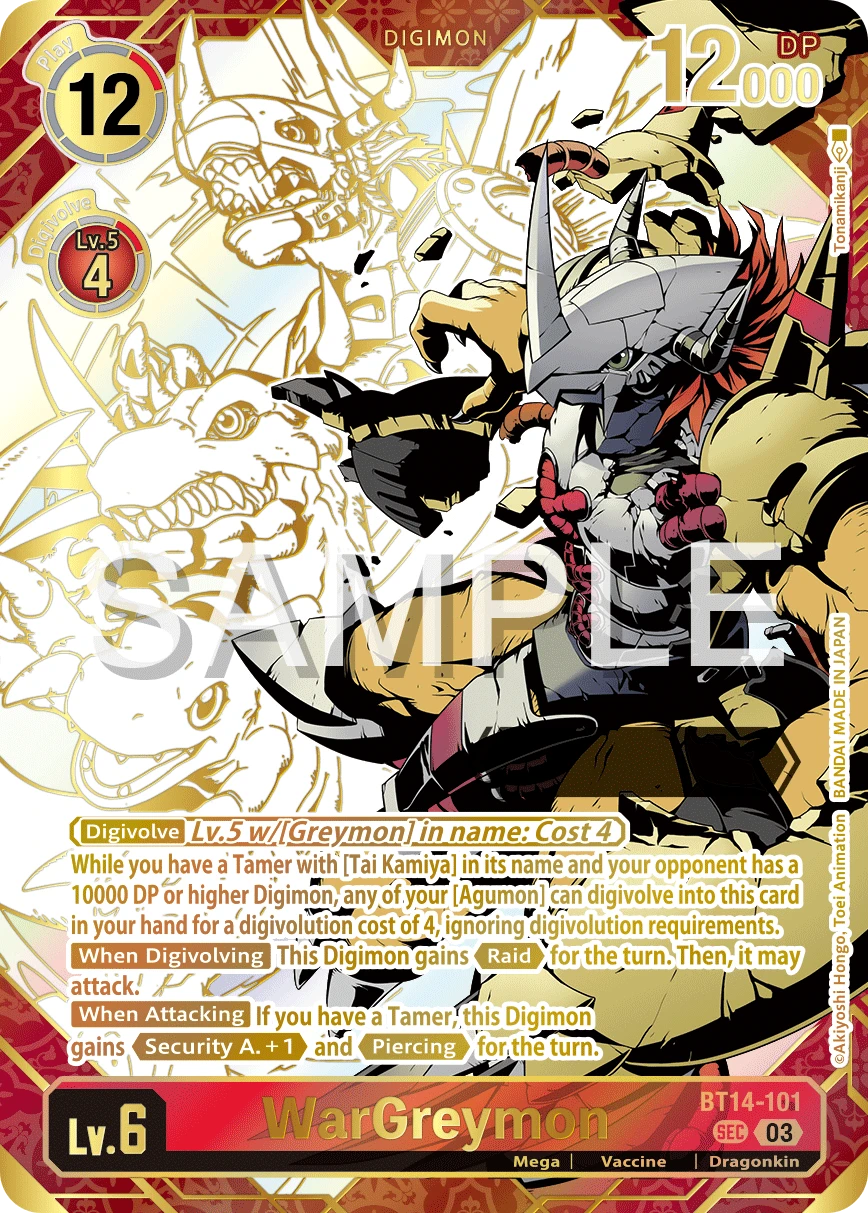 Digimon Card Game Sammelkarte BT14-101 WarGreymon alternatives Artwork 2