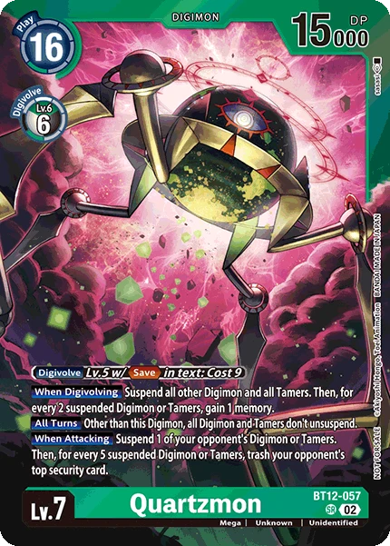 Digimon Card Game Sammelkarte BT12-057 Quartzmon alternatives Artwork 3