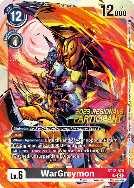 Digimon Card Game Sammelkarte BT12-070 WarGreymon alternatives Artwork 2