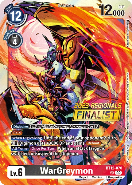 Digimon Card Game Sammelkarte BT12-070 WarGreymon alternatives Artwork 3