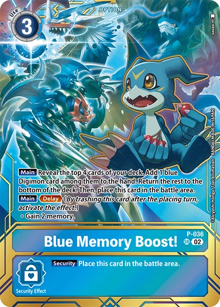 Digimon Card Game Sammelkarte P-036 Blue Memory Boost! alternatives Artwork 5