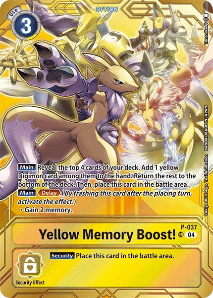 Digimon Card Game Sammelkarte P-037 Yellow Memory Boost! alternatives Artwork 5
