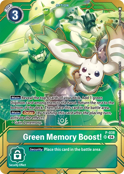 Digimon Card Game Sammelkarte P-038 Green Memory Boost! alternatives Artwork 5