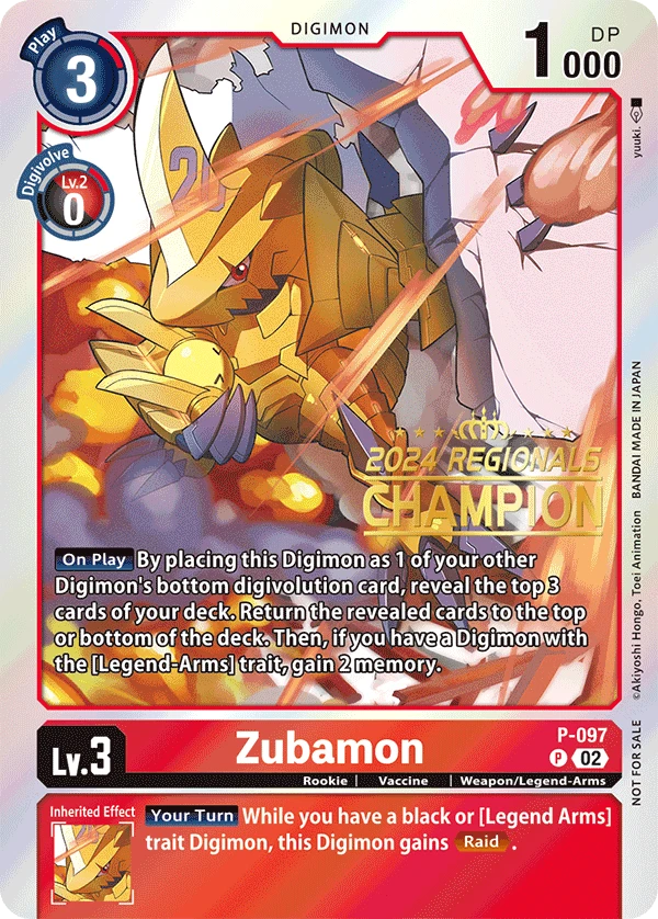 Digimon Card Game Sammelkarte P-097 Zubamon alternatives Artwork 3