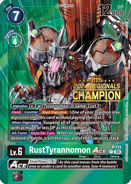 Digimon Card Game Sammelkarte P-113 RustTyrannomon Ace alternatives Artwork 3