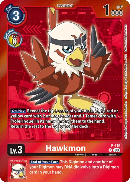 Digimon Card Game Sammelkarte P-119 Hawkmon alternatives Artwork 1
