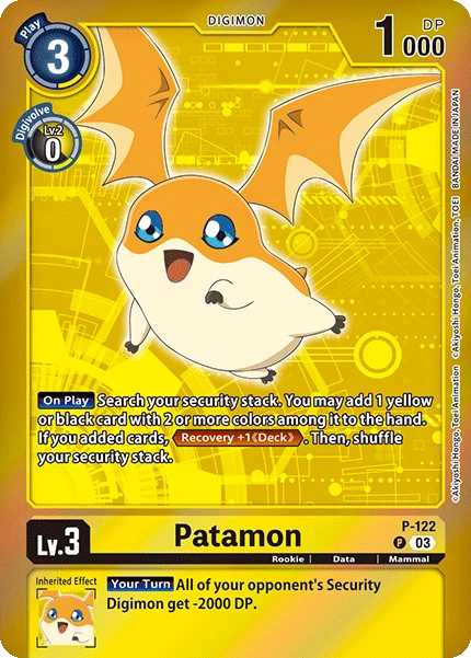 Digimon Card Game Sammelkarte P-122 Patamon alternatives Artwork 1