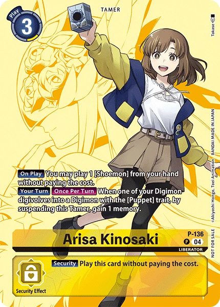 Digimon Card Game Sammelkarte P-136 Arisa Kinosaki alternatives Artwork 1