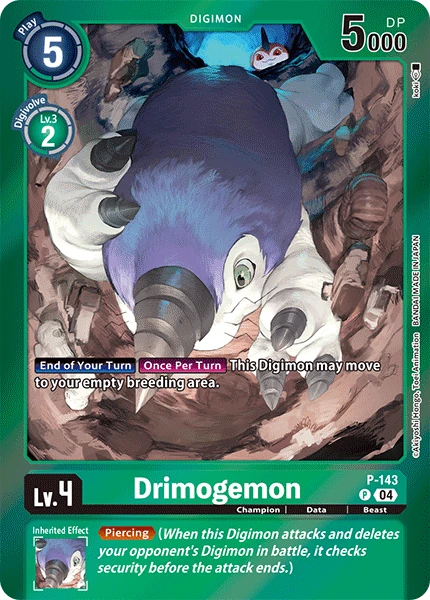 Digimon Card Game Sammelkarte P-143 Drimogemon alternatives Artwork 2