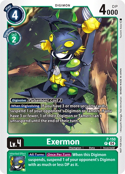 Digimon Card Game Sammelkarte P-150 Exermon