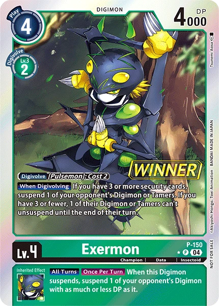 Digimon Card Game Sammelkarte P-150 Exermon alternatives Artwork 1